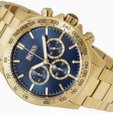 Hugo Boss Ikon Blue Dial Gold Steel Strap Watch for Men - 1513340 Authentic Buy Shop Now