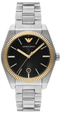 Emporio Armani Federico Black Dial Silver Steel Strap Watch for Men - AR80077 Authentic Buy Shop Now