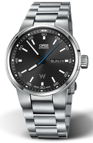 Oris Williams Day Date Black Dial Silver Steel Strap Watch for Men - 0173577404154-0782450S Authentic Buy Shop Now