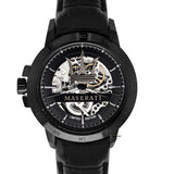 Maserati Potenza Automatic Black Dial Black Leather Strap Stainless Steel Watch For Men - R8821119006 Authentic Buy Shop Now
