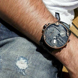 Diesel Mr Daddy 2.0 Chronograph Black Dial Black Steel Strap Watch For Men - DZ7400 Authentic Buy Shop Now