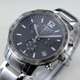 Tissot Quickster Chronograph Black Dial Silver Steel Strap Watch For Men - T095.417.11.067.00 Authentic Buy Shop Now