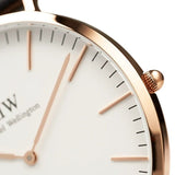 Daniel Wellington Classic Sheffield White Dial Black Leather Strap Watch for Women - DW00100036 Authentic Buy Shop Now