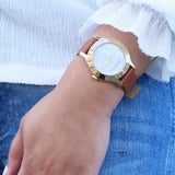 Marc Jacobs Blade White Dial Brown Leather Strap Watch for Women - MBM1218 Authentic Buy Shop Now