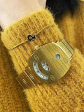 Gucci Grip Quartz Yellow Gold Dial Gold Steel Strap Unisex Watch - YA157409 Authentic Buy Shop Now