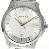 Gucci G Timeless Silver Dial Silver Steel Strap Unisex Watch - YA126442 Authentic Buy Shop Now