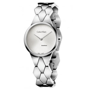 Calvin Klein Snake Silver Dial Silver Steel Strap Watch For Women - K6E23146 Authentic Buy Shop Now