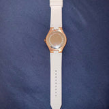 Michael Kors Lennox Three-Hand Crystals Dial White Silicone Strap Watch For Women - MK7248 Authentic Buy Shop Now