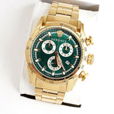Versace V-Ray Chronograph Quartz Green Dial Gold Steel Strap Watch For Men - VE2I00621 Authentic Buy Shop Now