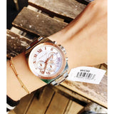 Michael Kors Brecken Chronograph White Dial Two Tone Steel Strap Watch For Women - MK6368 Authentic Buy Shop Now