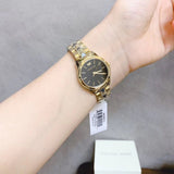 Michael Kors Runway Mercer Quartz Black Dial Two Tone Steel Strap Watch For Women - MK6672 Authentic Buy Shop Now