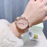 Michael Kors Ritz Chronograph Mother of Pearl White Dial Two Tone Steel Strap Watch For Women - MK6769 Authentic Buy Shop Now