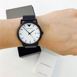 Emporio Armani Luigi White Dial Black Mesh Bracelet Watch For Men - AR11046 Authentic Buy Shop Now