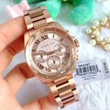 Michael Kors Brecken Chronograph Quartz Rose Gold Dial Rose Gold Steel Strap Watch For Women - MK6367 Authentic Buy Shop Now