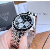 Guess Odyssey Black Dial Silver Steel Strap Watch For Men - W1107G1 Authentic Buy Shop Now