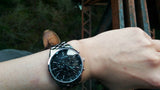 Citizen Eco Drive Chronograph Black Dial Silver Steel Strap Watch For Men - AT2140-55E Authentic Buy Shop Now