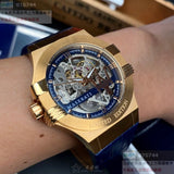 Maserati Automatic Skeleton Dial Rose Gold Blue Leather Strap Watch For Men - R8821108022 Authentic Buy Shop Now
