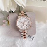 Michael Kors Ritz Chronograph Silver Dial Two Tone Steel Strap Watch For Women - MK6938 Authentic Buy Shop Now