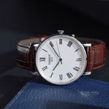 Tissot T Classic Everytime White Dial Brown Leather Strap Watch For Men - T109.410.16.033.00 Authentic Buy Shop Now