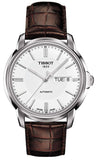 Tissot Automatics III Steel White Dial Brown Leather Strap Watch For Men - T065.430.16.031.00 Authentic Buy Shop Now