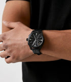 Emporio Armani Claudio Chronograph Black Dial Black Leather Strap Watch For Men - AR11483 Authentic Buy Shop Now