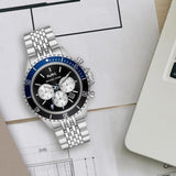 Michael Kors Bayville Chronograph Black Dial Silver Steel Strap Watch For Men - MK8749 Authentic Buy Shop Now