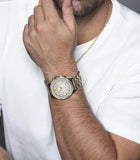 Versace Greca Action Chronograph Quartz Silver Dial Two Tone Steel Strap Watch for Men - VE3J00522 Authentic Buy Shop Now