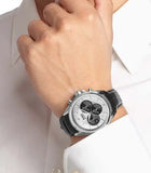 Hugo Boss Casual Chronograph Silver Dial Black Leather Strap Watch For Men - HB1512880 Authentic Buy Shop Now