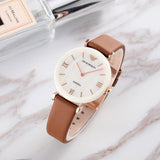 Emporio Armani Gianni T Bar Quartz Mother of Pearl White Dial Brown Leather Strap Watch For Women - AR11040 Authentic Buy Shop Now