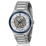 Maserati Triconic Automatic Skeleton Grey Dial Silver Steel Strap Watch For Men - R8823139002 Authentic Buy Shop Now