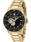 Maserati SFIDA Black Dial Yellow Gold Toned Watch For Men - R8823140003 Authentic Buy Shop Now