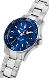 Maserati Competizione Quartz Blue Dial Silver Steel Strap Watch For Men - R8853100036 Authentic Buy Shop Now