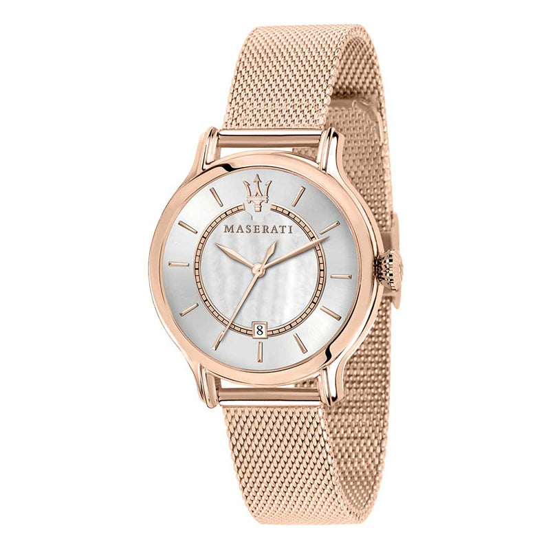 Maserati Epoca Mother of Pearl Dial Rose Gold Mesh Strap Watch For Women - R8853118506 Authentic Buy Shop Now