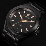 Maserati Triconic Analog Black Dial Black Steel Strap Watch For Men - R8853139004 Authentic Buy Shop Now