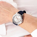 Maserati Successo Chronograph White Dial Blue Rubber Strap Watch For Men - R8871621013 Authentic Buy Shop Now