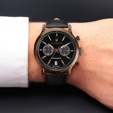 Maserati Legend Chronograph Black Dial Black Leather Strap Watch For Men - R8871638001 Authentic Buy Shop Now