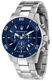 Maserati Competizione Chronograph Blue Dial Silver Steel Strap Watch For Men - R8873600002 Authentic Buy Shop Now