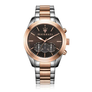 Maserati Traguardo Chronograph Brown Dial Two Tone Steel Strap Men's Watch - R8873612003 Authentic Buy Shop Now