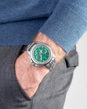 Maserati Successo Chronograph Green Dial Silver Steel Strap Watch For Men - R8873621017 Authentic Buy Shop Now