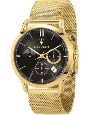 Maserati Ricordo Chronograph Black Dial Stainless Steel Mesh Bracelet Watch For Men - R8873633003 Authentic Buy Shop Now