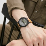 Armani Exchange Hampton Chronograph Green Dial Brown Leather Strap Watch For Men - AX2412 Authentic Buy Shop Now