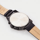 Armani Exchange Banks Chronograph Black Dial Black Leather Strap Watch For Men - AX1724 Authentic Buy Shop Now