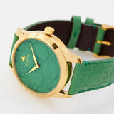 Gucci G Timeless Quartz Green Dial Green Leather Strap Watch For Women - YA1264099 Authentic Buy Shop Now