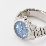 Michael Kors Lexington Chronograph Blue Dial Silver Steel Strap Watch For Women - MK7215 Authentic Buy Shop Now