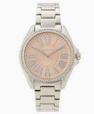 Michael Kors Kacie Three Hand Pink Dial Silver Steel Strap Watch for Women - MK6929 Authentic Buy Shop Now