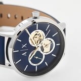 Armani Exchange Cayde Chronograph Blue Dial Blue Leather Strap Watch for Men - AX2746 Authentic Buy Shop Now