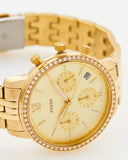 Fossil Neutra Chronograph Gold Dial Gold Steel Strap Watch for Women - ES5219 Authentic Buy Shop Now
