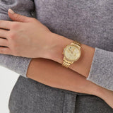 Fossil Neutra Chronograph Gold Dial Gold Steel Strap Watch for Women - ES5219 Authentic Buy Shop Now