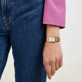 Fossil Raquel Three Hand Date White Dial Rose Gold Steel Strap Watch For Women - ES5271 Authentic Buy Shop Now