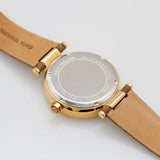 Michael Kors Parker Three Hand Gold Dial Brown Leather Strap Watch For Women - MK2973 Authentic Buy Shop Now